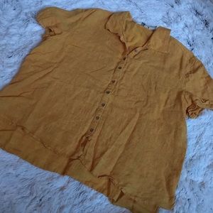 J. Jill 100% Linen Short Sleeve Button Down